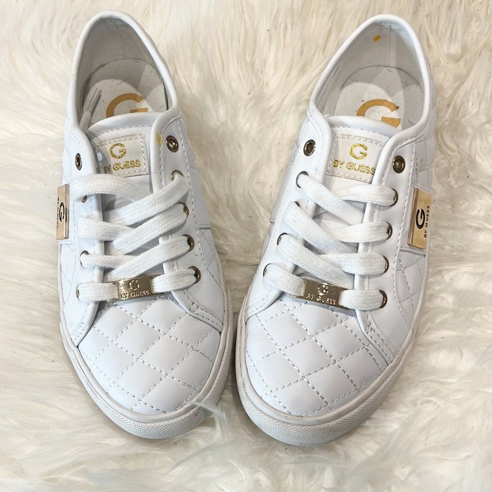 White and Gold Guess Sneakers